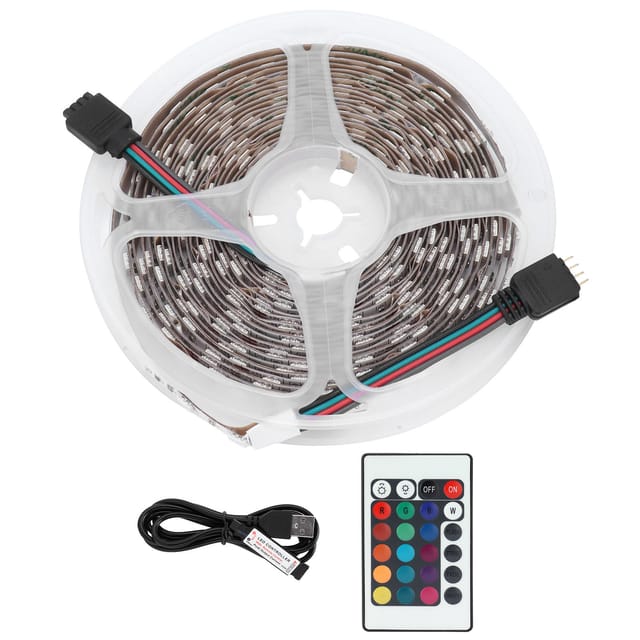 Dekorativer Led-lichtstreifen Mit 300 Leds, Usb-anschluss, Rgbw 5050, Fernbedienung, 16 Farben, 4 Modi, Für Die Heimdekoration
