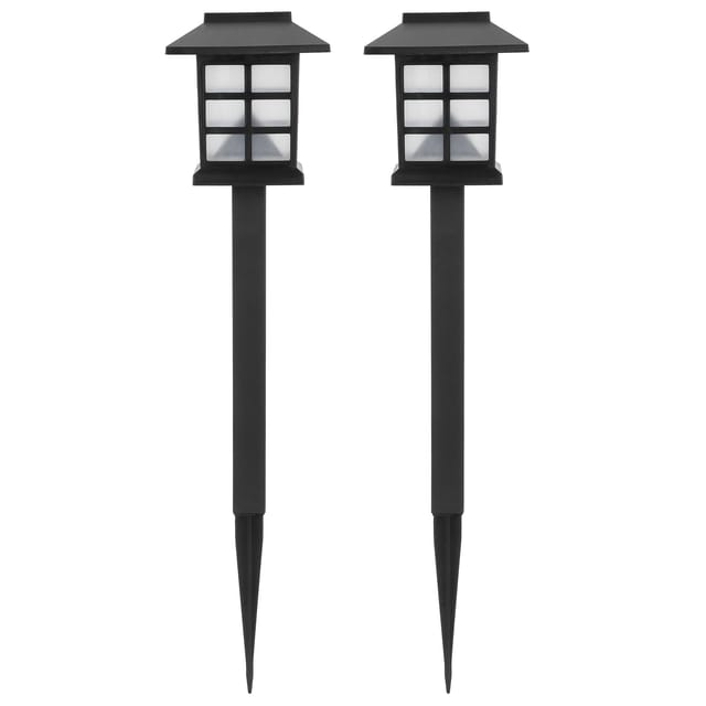 Sets Wasserdichte Solar-led-gartenleuchten Für Gartenwege, Terrasse Und Gartengestaltung – Warmgelb
