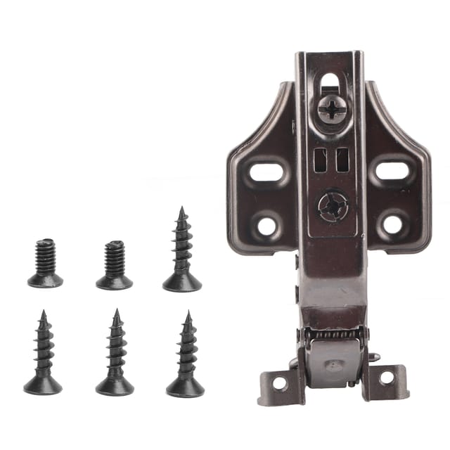 Geräuschloses Hydraulisches Türscharnier Aus Aluminiumrahmen, Kein Bohren Erforderlich, Für Kleiderschränke, Kaltgewalzter Stahl, Schwarz, 90 X 55 X 23 Mm, Inklusive Schrauben
