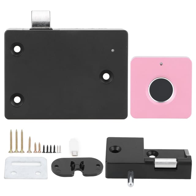 Smart-home-automatisierung: Fingerabdruckschloss Aus Aluminiumlegierung Für Möbel, Elektrische Schubladen, Kleiner Quadratischer Verschluss, Rosa