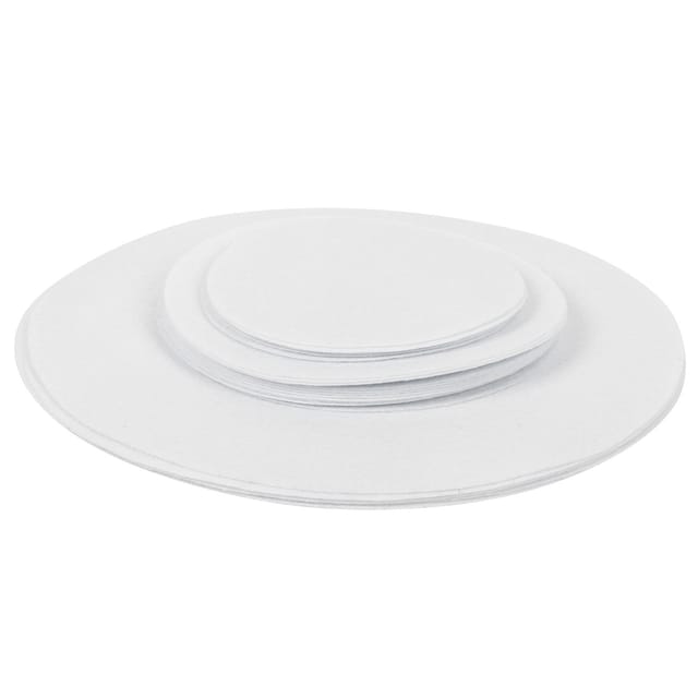 Set Mit 24 Weißen Filz-geschirrschonern, Kratzfeste Trennwände Zur Aufbewahrung Von Porzellan- Und Glastellern, Durchmesser 25/15/11,5 Cm