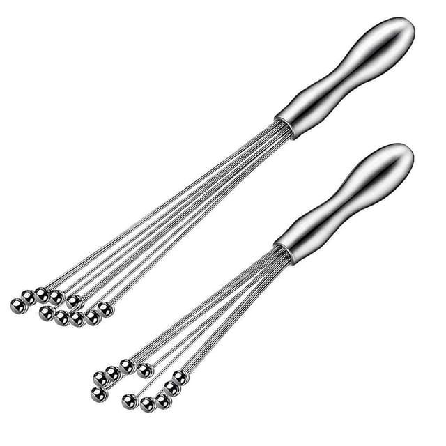 Set Mit 2 Edelstahl-handschneebesen Mit Kugeln, 25 Cm Und 30 Cm
