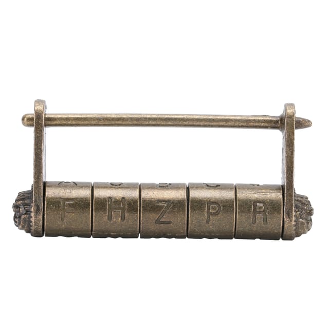 Antikes Chinesisches Zahlenschloss, Alte Eisentruhe, Bruchsichere Zinkbronze, 8 X 3,5 X 1,5 Cm, Für Möbel Und Schränke