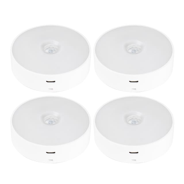 Set Mit 4 Gd-8621 Led-wandleuchten Mit Bewegungssensor, Weiß, Usb-wiederaufladbares Nachtlicht Für Wohnzimmer, Schlafzimmer, Treppenhaus