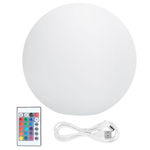 Kugelförmige Led-nachttischlampe, 16 Farben, Infrarot-fernbedienung, Usb-anschluss, Wasserdicht, 20 Cm