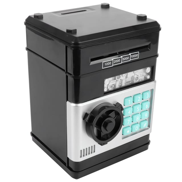 Elektronisches Sparschwein Im Geldautomaten-stil Mit Sicherheitscode Für Scheine Und Münzen, Spardose, Geschenk Für Kinder, Schwarz