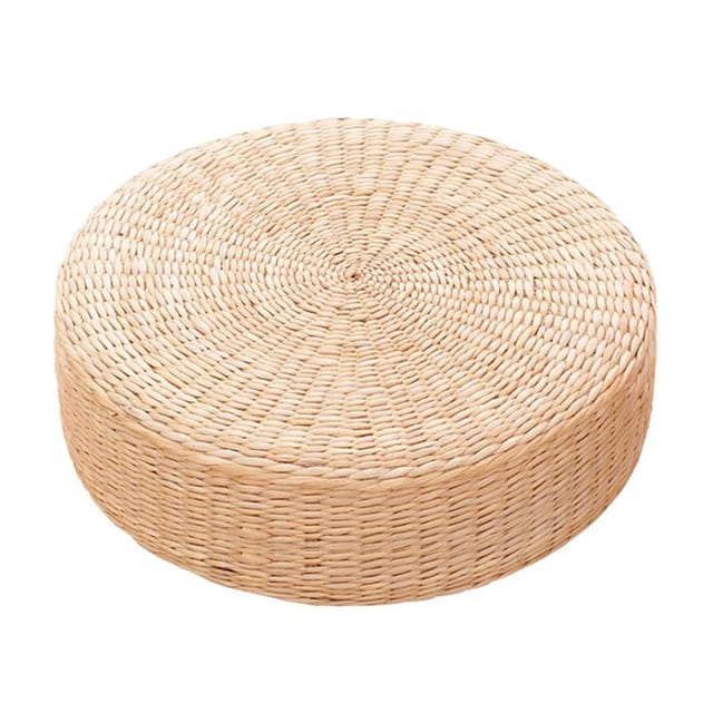 Rundes, Handgefertigtes Strohkissen Im Japanischen Stil, Rundes, Gepolstertes Sitzkissen Im Tatami-stil Für Den Außenbereich, 30 X 10 Cm