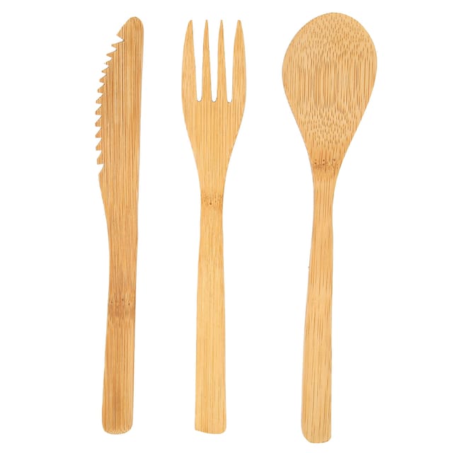 3-teiliges Japanisches Küchenbesteck-set: Bambusgabel, Löffel Und Messer Für Haushalt Und Küche