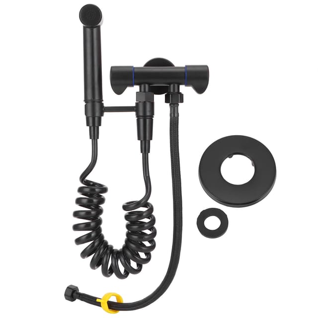 Hochdruck-bidet-brause G1/2 1 Einlass 2 Auslässe Edelstahl-mischbatterie Badezimmerzubehör