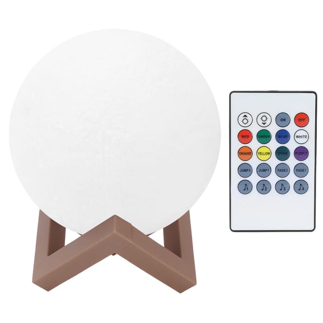 8-farbiges Led-mond-nachtlicht Mit 20-tasten-fernbedienung Und Soundmodus – Dekoratives Und Originelles Geschenk