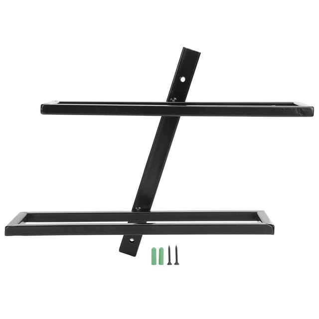 Wandmontiertes, Schwarzes Eisen-weinregal Für Rotweinflaschen, Aufbewahrungsregal Für Küche, Wohnzimmer, Esszimmer, Weinkeller, Flur, Badezimmer, Hausbar-dekoration, Set Mit 2 Flaschen Inklusive Schra