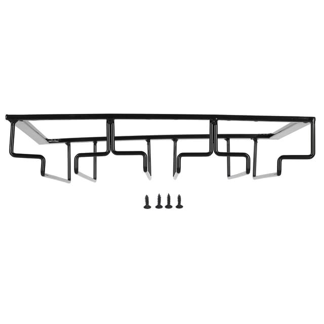 Glasflaschenregal Für Die Unterschrankwand, Hängender Glashalter, Aufbewahrungsorganizer Aus Metall, Küchenbar, 3 Fächer, 30 X 22,5 Cm, Schwarz