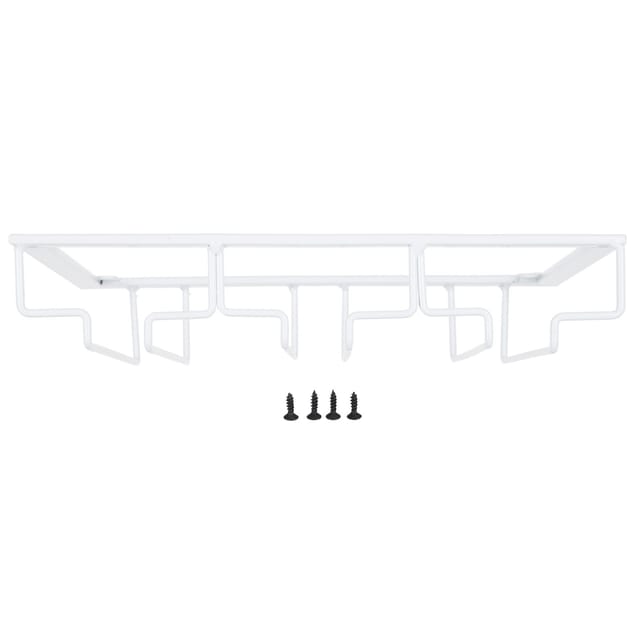Hängender Glashalter Für Die Küchenzeile, Metall-weinglasaufbewahrung Für Die Küchenbar, 3 Fächer, 30 X 22,5 Cm, Weiß