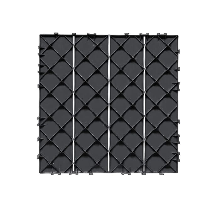 Verbundfliesen Für Terrasse, 10er-pack, 30 X 30 Cm, 0,93 M², Wasserfester Kunststoff-bodenbelag Für Den Außenbereich, Ganzjährig Nutzbar, Fliesen Für Terrasse, Pool, Balkon, Garten, Dunkelgrau