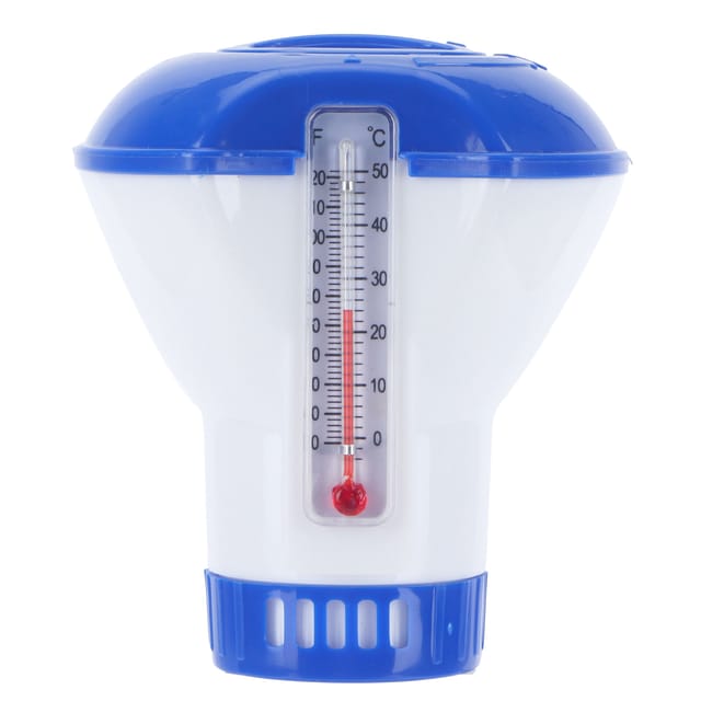 Schwimmender Chlordosierer (12,5 Cm) Für Schwimmbäder Mit Thermometer