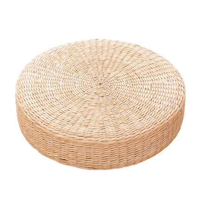 Rundes, Handgefertigtes Bodenkissen Aus Binsen Im Japanischen Tatami-stil, Gepolstert Für Den Außenbereich, 30 X 6 Cm, 1 Stück