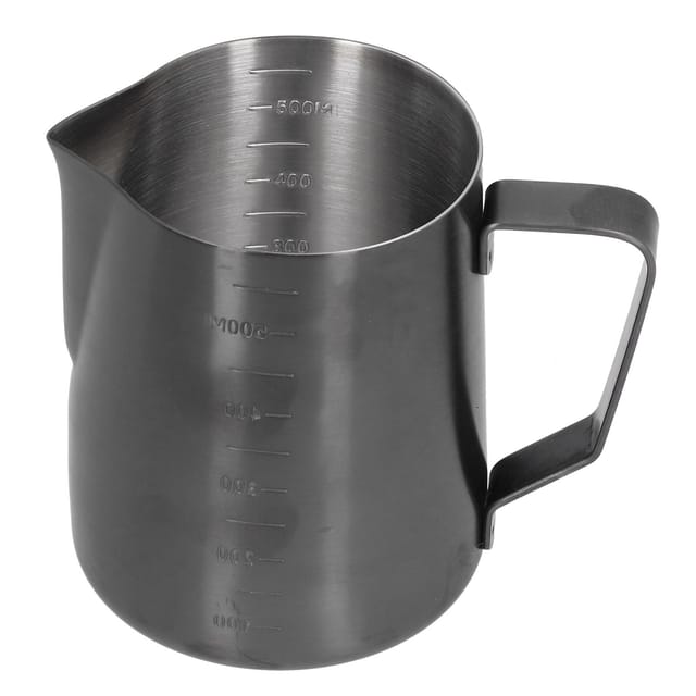 600 Ml Milchaufschäumkännchen Aus Mattschwarzem Edelstahl 304 Für Milch, Kaffee, Für Zuhause Oder Büro