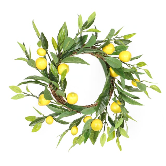 Künstlicher Zitronenkranz Für Die Haustür, Frühlings-/sommerparty-dekoration, Für Drinnen Und Draußen, 45 Cm Durchmesser