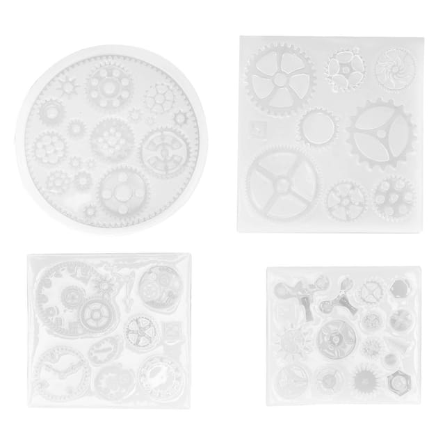 4er-set Silikonformen In Zahnradform Für Schokolade, Modelliermasse Und Tortendekoration