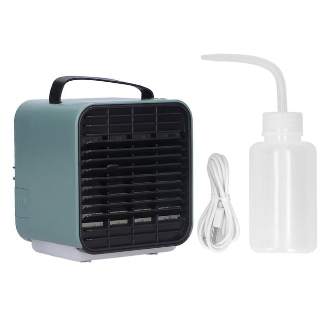 2-in-1 Usb-klimaanlage, Tragbarer Luftreiniger Mit Negativ-ionen, Ventilator Mit 3 Geschwindigkeitsstufen, Grün