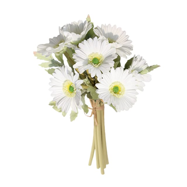 Strauß Aus 7 Künstlichen Gerbera-stielen, Künstliche Gänseblümchen, Dekorativ Weiß Für Hochzeiten, Partys, Zuhause Und Küche