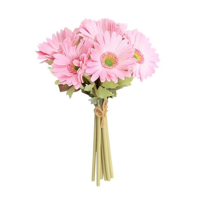 Künstlicher Gerbera-blumenstrauß, 7 Stiele, Dekorative Künstliche Gänseblümchen Für Hochzeiten, Partys, Zuhause, Küchendekoration, Rosa