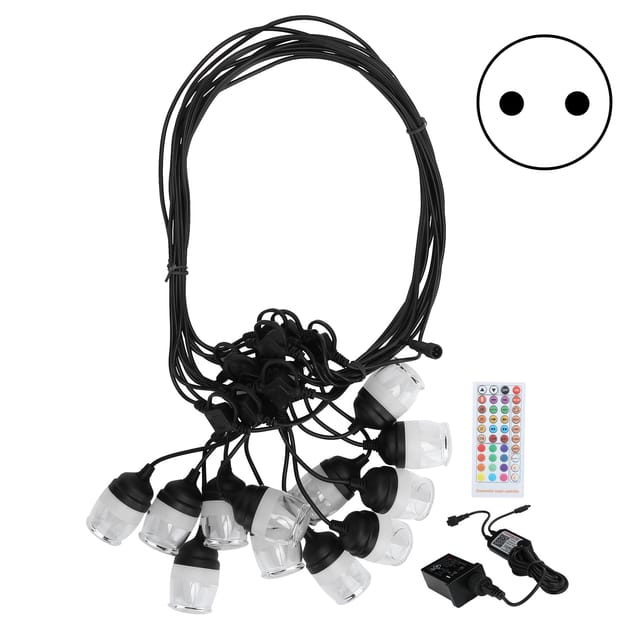 Wasserdichte Rgb-lichterkette Für Den Außenbereich Mit Infrarot-fernbedienung Und 100–240-v-eurostecker