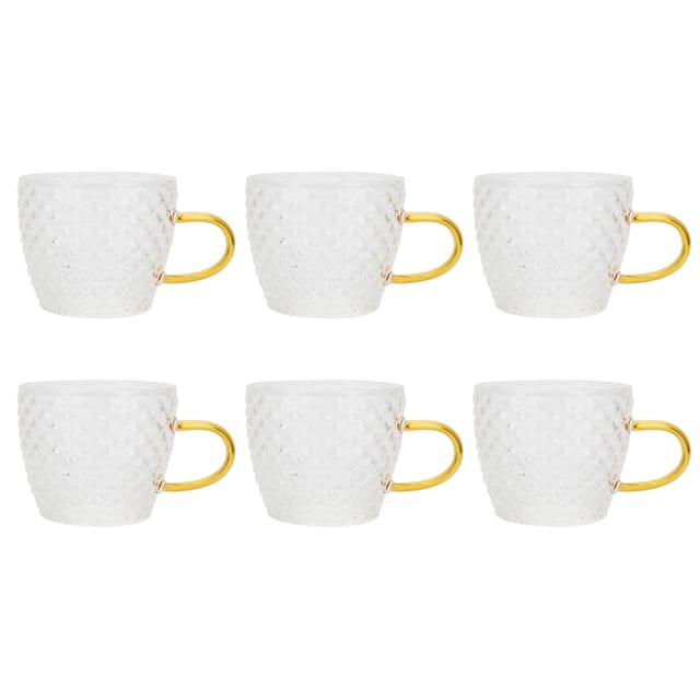 Set Mit 6 Hitzebeständigen Borosilikatglasgläsern Mit Henkeln Für Den Tee Zu Hause Oder Im Teeraum
