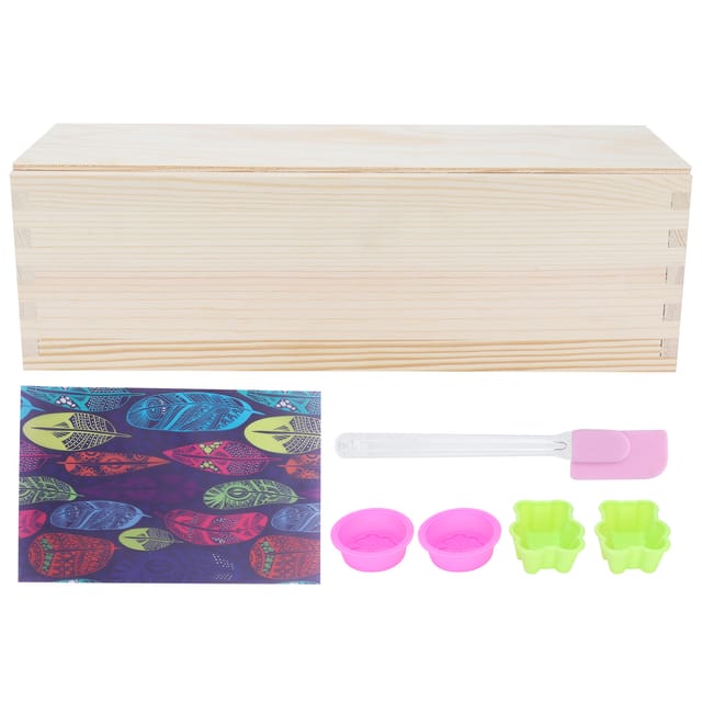 1200 Ml Seifenform Aus Silikon Mit Himmelblauem Rosenmuster, Inklusive Doppelwandiger Holzbox, Spatel, 2 Blumenformen, 2 Bärenformen Und 20 Backblechen – Ideal Zum Selbermachen Von Seife Und Gebäck (2