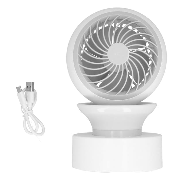 Mini-usb-tischventilator Mit Automatischer Oszillation Und Licht Für Zuhause Und Büro