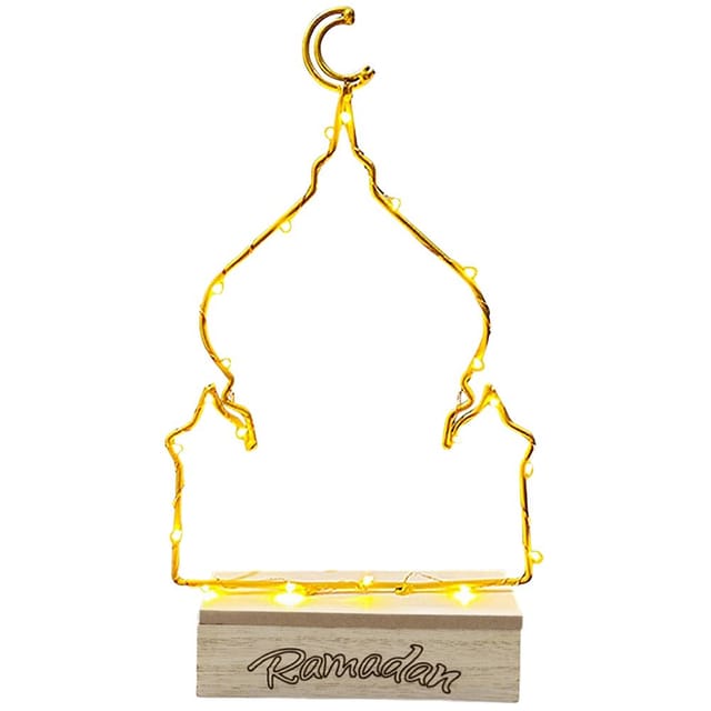 Dekorative Led-mondlichtlampe Für Eid Und Ramadan Mubarak, Vielseitige Und Langlebige Eisenornamente