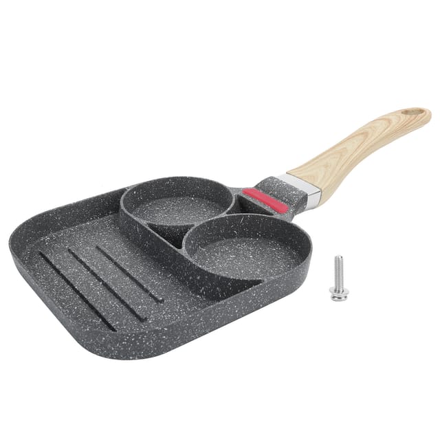 Antihaftbeschichtete Aluminium-eierpfanne Für Frühstück, Omelettkocher, Bratpfanne, Küchenhelfer, Schwarz