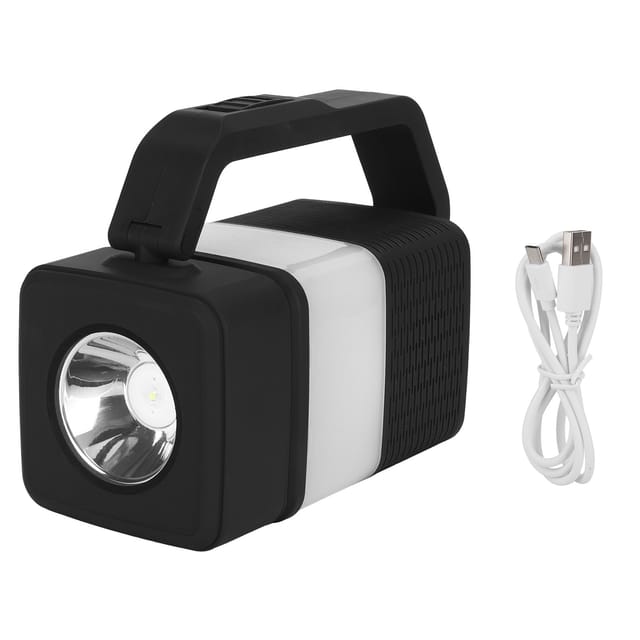 Schwarzer, Multifunktionaler, Tragbarer Bluetooth-lautsprecher Und Tischlampe Für Camping Und Outdoor-aktivitäten