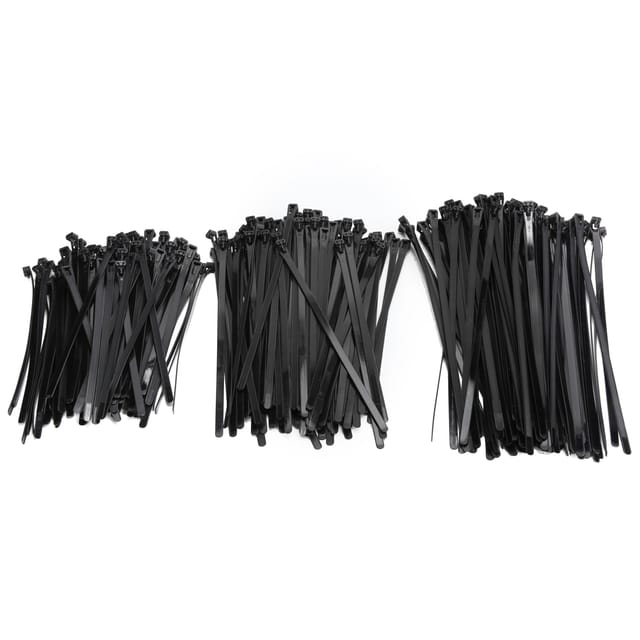 300 Wiederverwendbare Schwarze Nylon-kabelbinder, 8 Mm X 200/250/300 Mm, Für Haus, Büro, Garten, Werkstatt, Garage