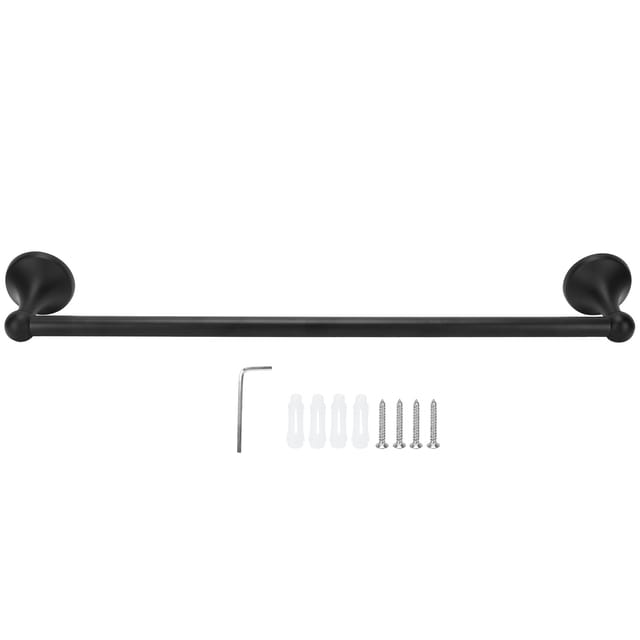 50 Cm Lange, Schwarze Edelstahl-wandhandtuchstange Für Badezimmer Mit Schrauben Und Inbusschlüssel-set (4-teilig) Für Baustellen Und Hotels