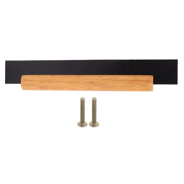 Moderner Türgriff Im Europäischen Stil Aus Schwarzer Aluminiumlegierung Und Kiefernholz Für Schrank, Garderobe Oder Schublade, 18 X 3,2 Cm, Inklusive 2 Schrauben