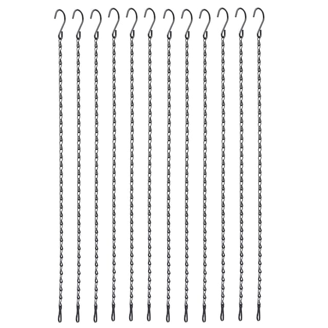 Set Mit 12 Schwarzen Eisen-pflanzenhängerketten, 58,5 Cm Lang, Mit Doppelhaken, Tragkraft 3000 G, Für Gartenblumen