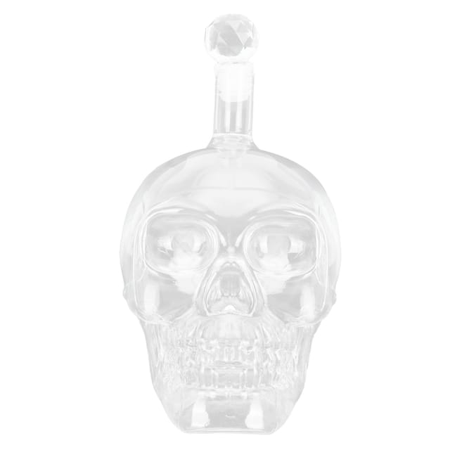 1000 Ml Durchsichtiger, Schädelf örmiger Glas-weindekanter Für Whisky, Spirituosen, Bar, Karaoke