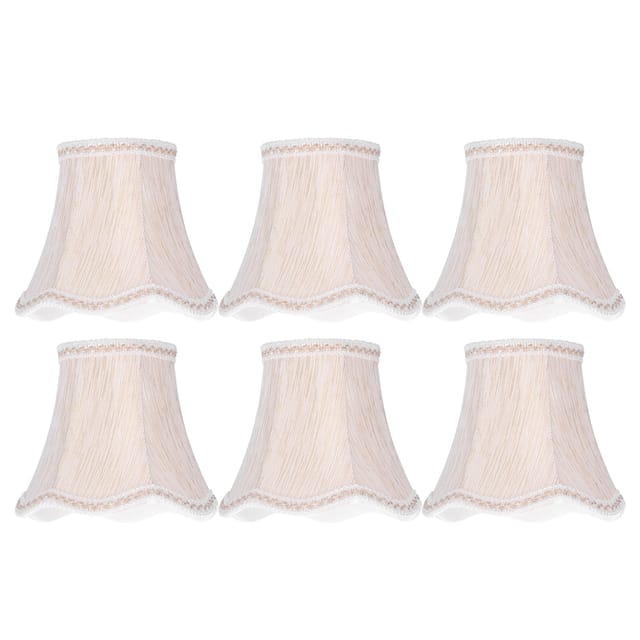 Set Mit 6 Lampenschirmen Im Europäischen Stil Aus Stoff Für Pendel- Und Wandleuchten, Goldene Glühbirnenabdeckung