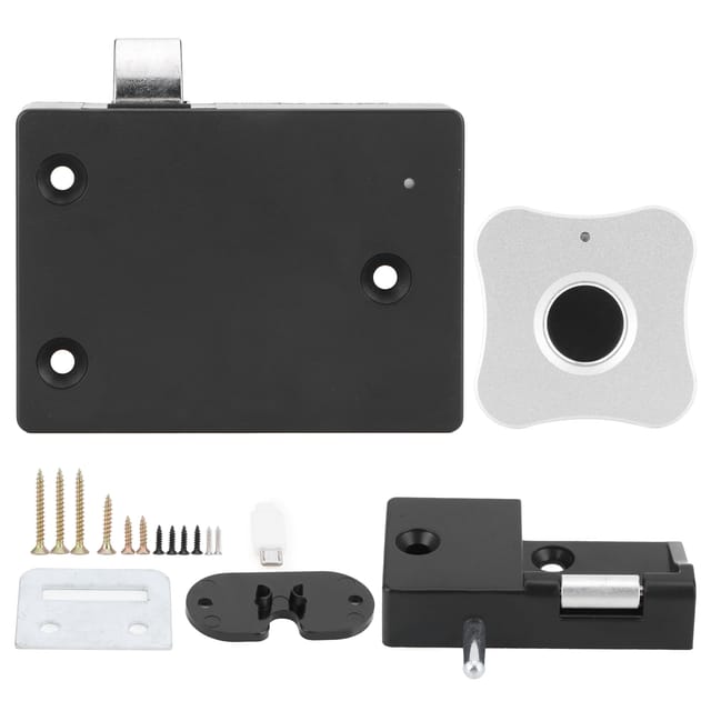 Smart-home-fingerabdruckschloss Aus Aluminiumlegierung Für Möbel Und Schubladen, Kleines Elektronisches Schloss In Silberner Blütenform