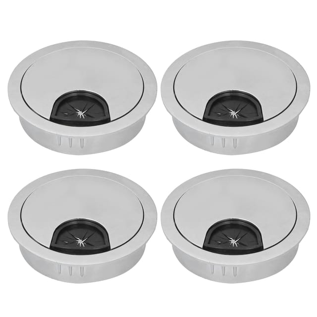 Sets Kabeldurchführungen Aus Gebürsteter Zinklegierung In Silberoptik Für Die Kabelorganisation Von Desktop-pcs, 12 Stück