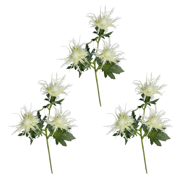 Künstliche Distelblüten Aus Kunststoff, Künstliche Pflanzen, Künstliche Blumen, Grüne Fensterdekoration, Weiß, 65 Cm