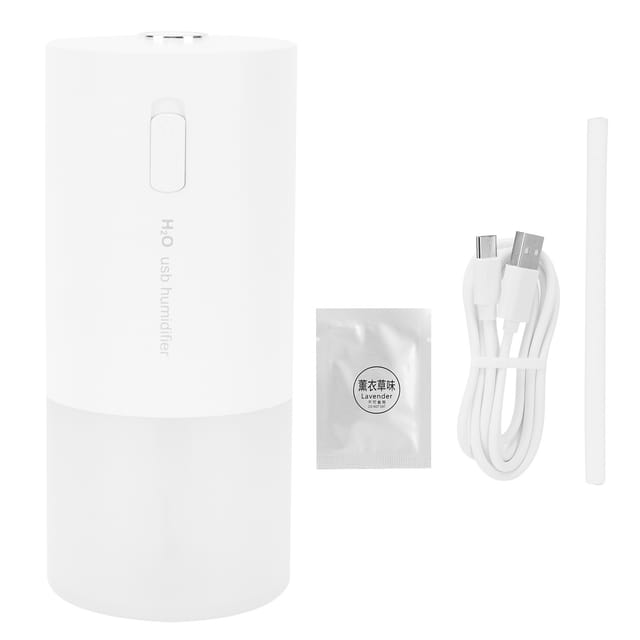 300-ml-usb-tischluftbefeuchter Mit Aromadiffusor Und Nachtlicht Für Zuhause, Schlafzimmer, Weiß