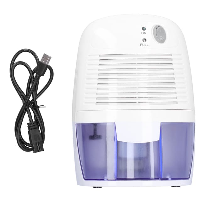 Kompakter Usb-luftentfeuchter Für Schlafzimmer, Weißes Abs-gehäuse, 150 X 220 X 120 Mm, 500 Ml, 10 W, 200 Ml/24 H, 1 Gerät Mit Kabel Und Bedienungsanleitung