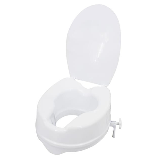 Erhöhter Toilettensitz Mit Deckel, Verstärkt Bis 136 Kg, Erhöhter Toilettensitz Mit Klemmen, Erhöhte Toilettensitze Für Die Meisten Länglichen Toilettenbecken (weiß, 15 Cm)