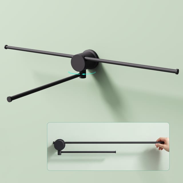 Mai & Mai Handtuchhalter Ohne Bohren, 360° Schwenkbar, Schwarz