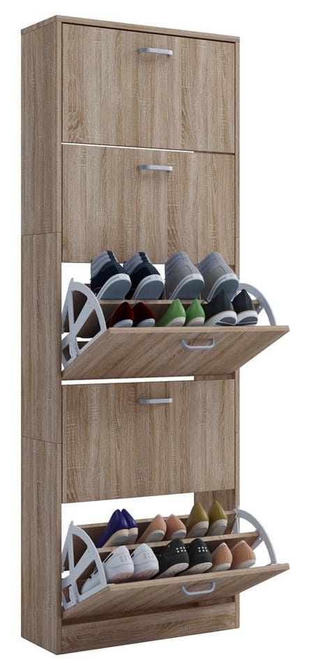 VCM Schuhschrank Holz Regal Schuhschrank Schuhkipper Serie Sipos XL