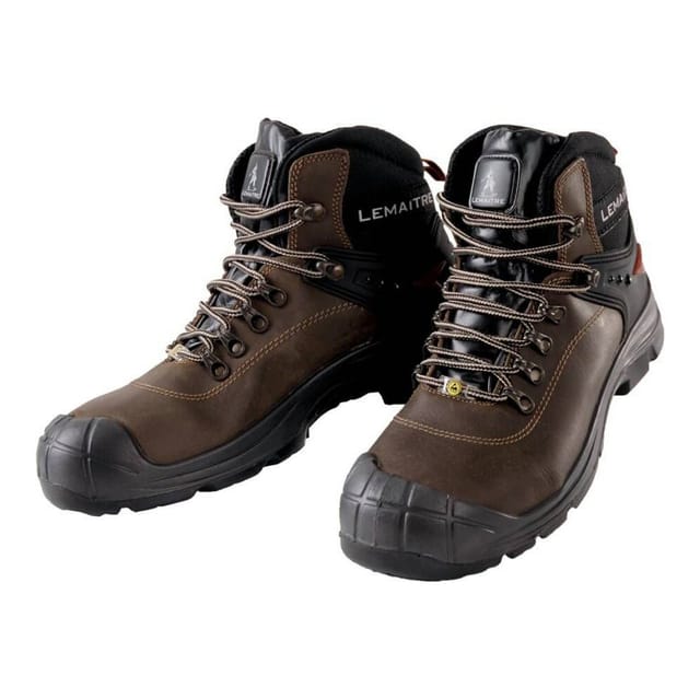 LEMAITRE Sicherheitshochschuh Slog Brown S3 Vollleder braun ÜK, Passform L ESD Arbeitsschuh