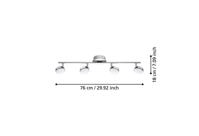 EGLO LED Deckenspot Salto, Leuchtmittel inklusive, LED Deckenlampe Deckenstrahler Stahl in chrom Kunststoff in satiniert