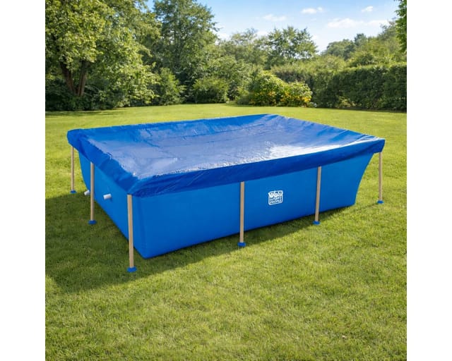 Happy People Pool-Abdeckplane Poolabdeckung für Stahlrahmenpool 263x185cm, mit 20cm Überhang